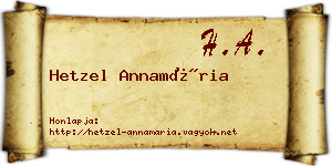 Hetzel Annamária névjegykártya